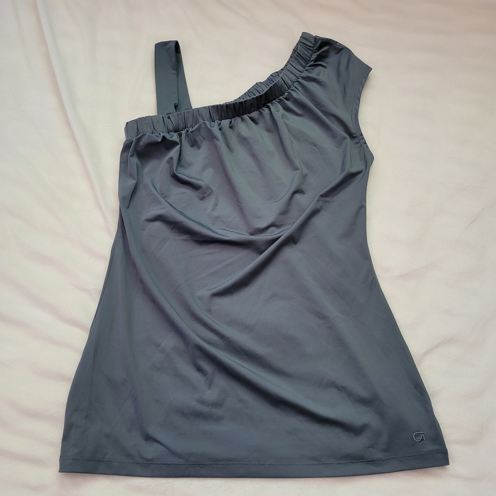 Gray One-Shoulder Top